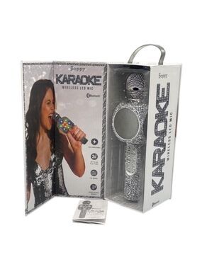 Poppy Karaoke Wireless LED Mic Silver One Size